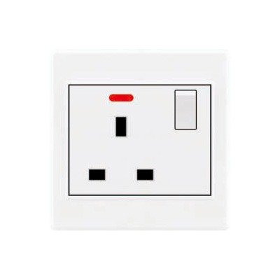 13A switch socket with neon